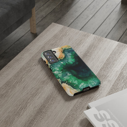 Green Geode in Watercolor - Impact Resistant Phone Case